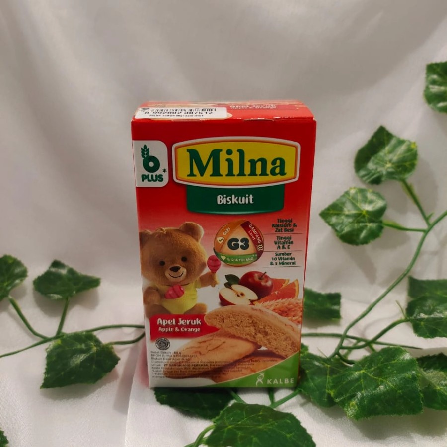 Milna Biskuit Bayi 6 - 12 bulan Apel Jeruk 65gr Cemilan Snack Bayi