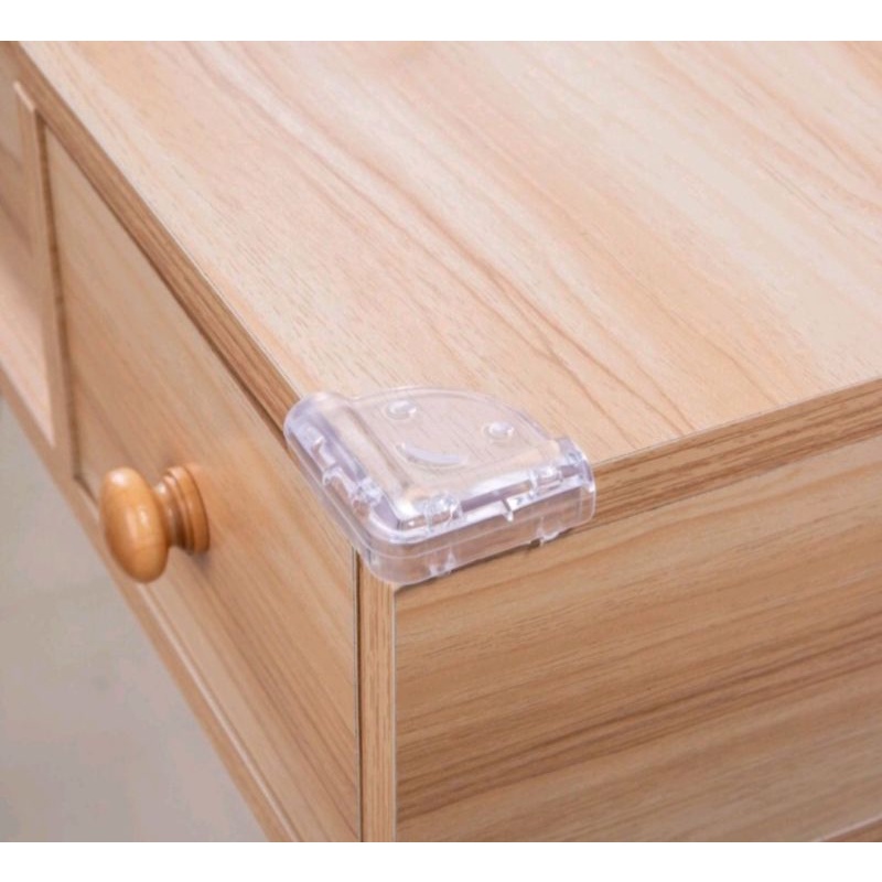 Pengaman Siku Silicone Bening Karet 3M Ujung Kaca/Pelindung Sudut Meja Oval Transparan