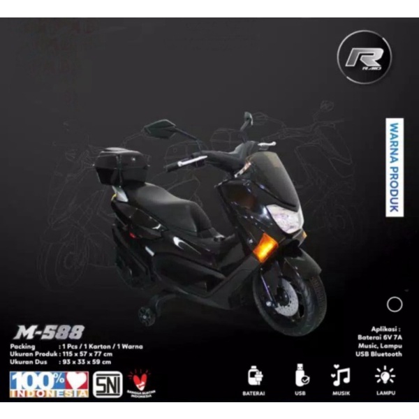 - Jual MOTOR MODEL NMAX Berkualitas Hitam RAID MAINAN ANAK PMB M-588 AKI