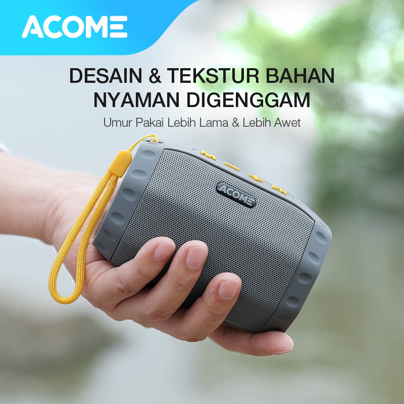 ACOME Speaker Bluetooth 5.0 Hi-Fi Sound TWS 5W Portable A2 Garansi Resmi 1 Tahun-7