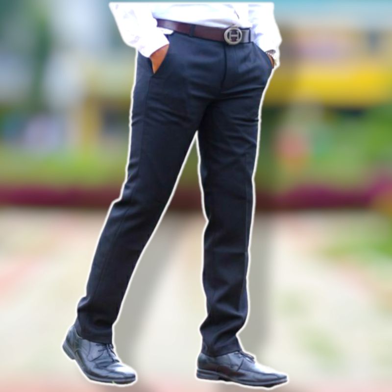 Celana Formal Pria Kerja Reguler Standar Kantor Bahan Kain Teflon Size 27 - 38 Murah Adem Nyaman