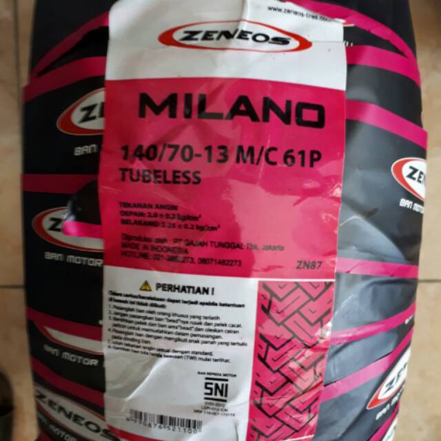 Zeneos Milano 140/70 - 13 . Ban belakang Yamaha NMAX
