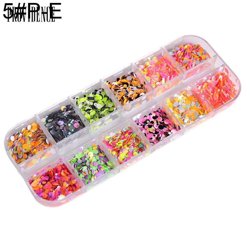 Providence 12 Grid Glitter Mixed Mirror Round Nail Art Sequins DIY Manicureation