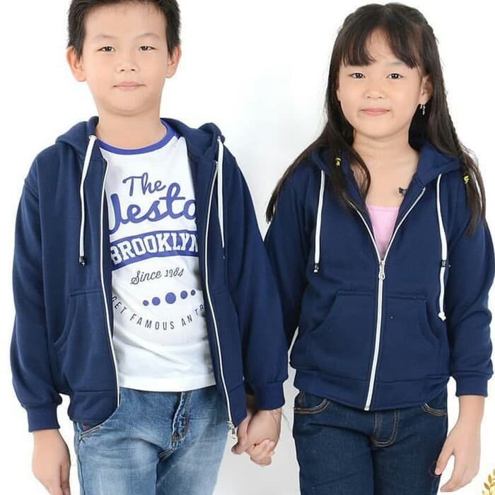 Jaket Anak Resleting Hoodie Zipper Polos 1 tahun sampai 11 tahun