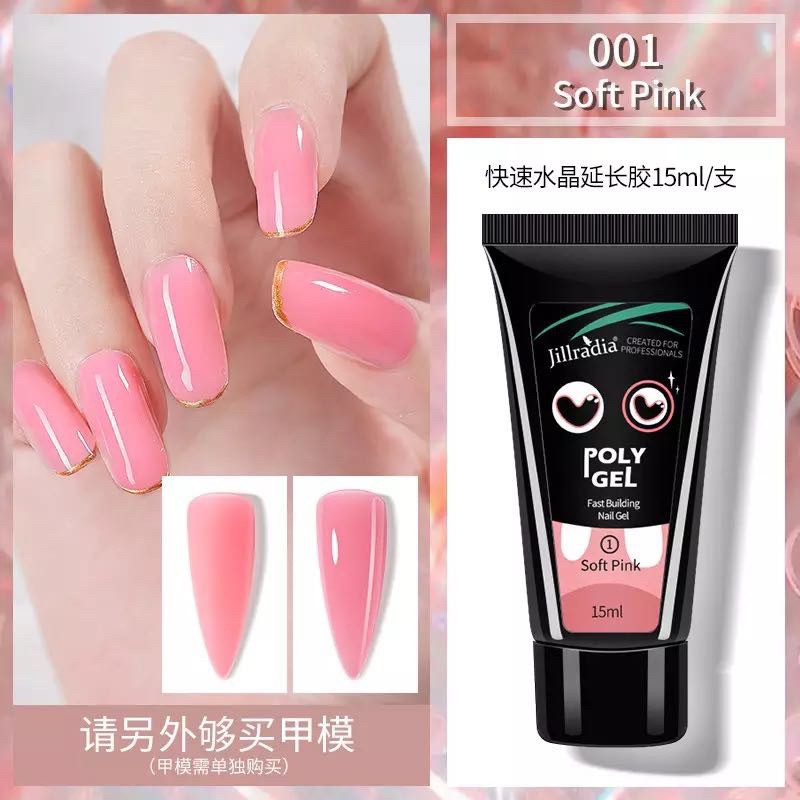 JILLRADIA 15ml Polygel nail extension / POLYGEL ACRYLIC GEL 15ml / ACRYL GEL Poly Gel Nail extention / Gel Extension Kuku 15ml