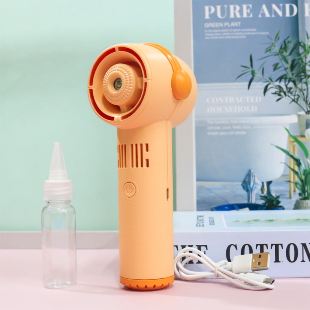 [huite]Mini Fan Handheld Outdoor Leafless Mist Sprayer USB Electric Fan for Travel Office Home