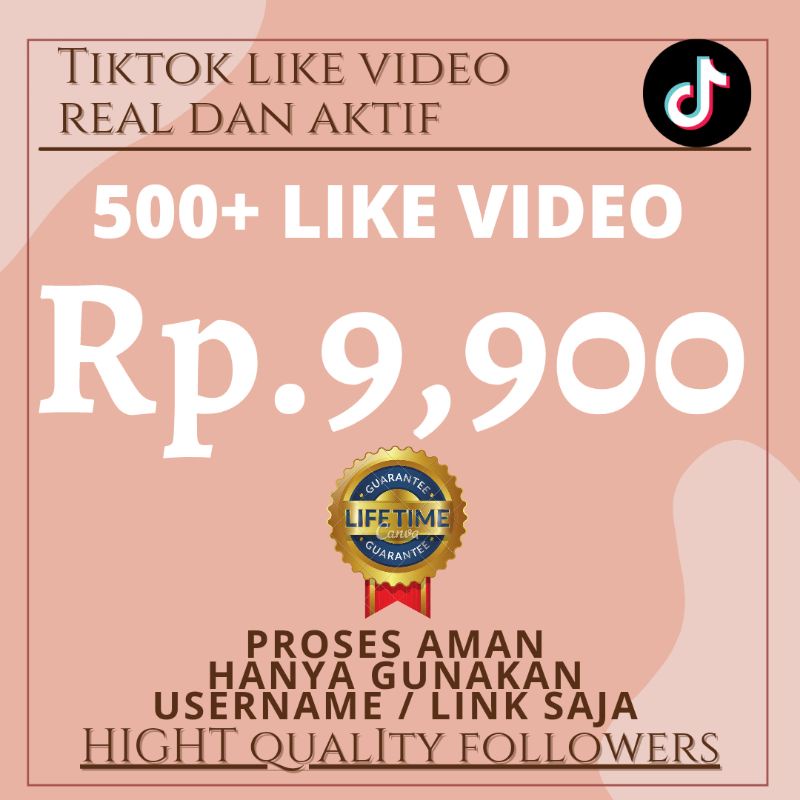 TIKTOK LIKE VIDEO REAL DAN AKTIF