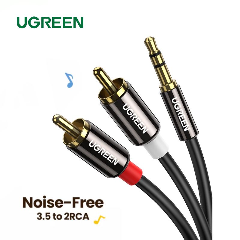 UGREEN AV116 Kabel Audio RCA HiFi Stereo Aux 3.5mm to 2RCA Male Gold Plated Connector