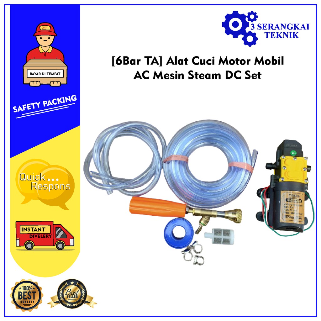 Alat Cuci Motor Mesin Steam Stim 6 BAR TA Jet Cleaner Pompa DC 12 Volt