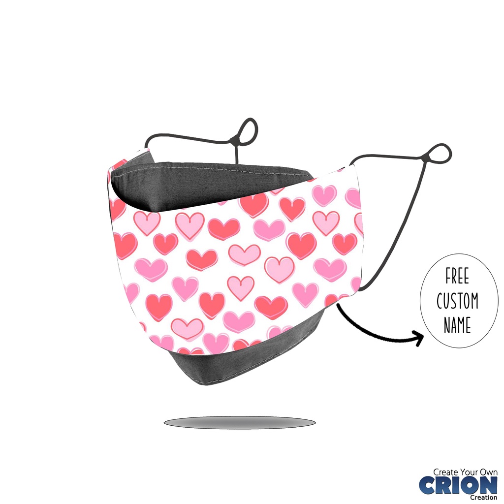 Crion - Masker 3d Full Face Cover Love Series - antibacterial