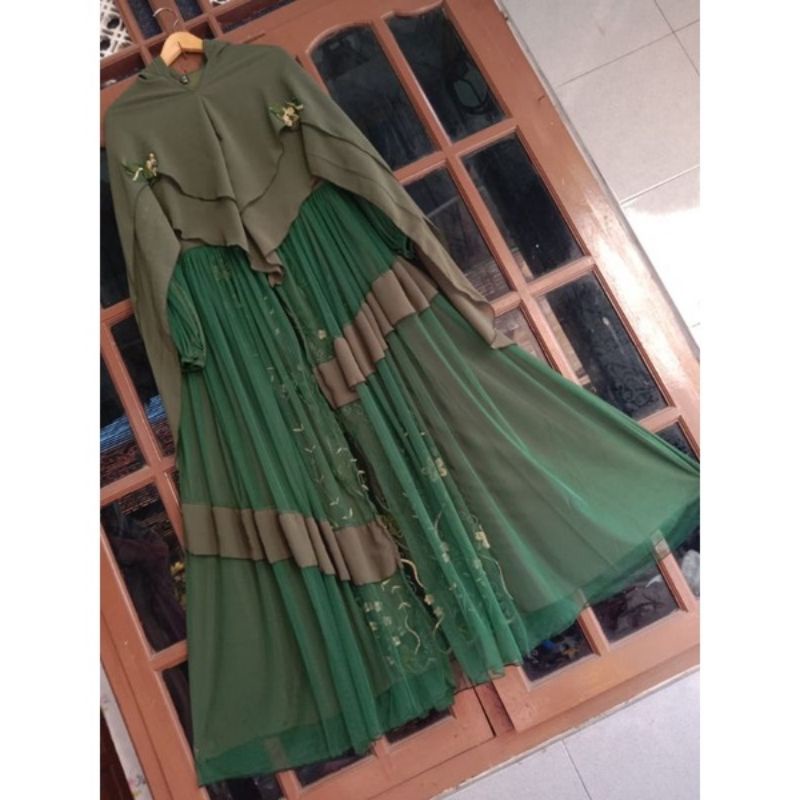 ( BISA COD ) | SET GAMIS SYARI TILE KRIWIL PESTA | GAMIS TILE BORDIR MEWAH | GAMIS MEWAH REMPEL