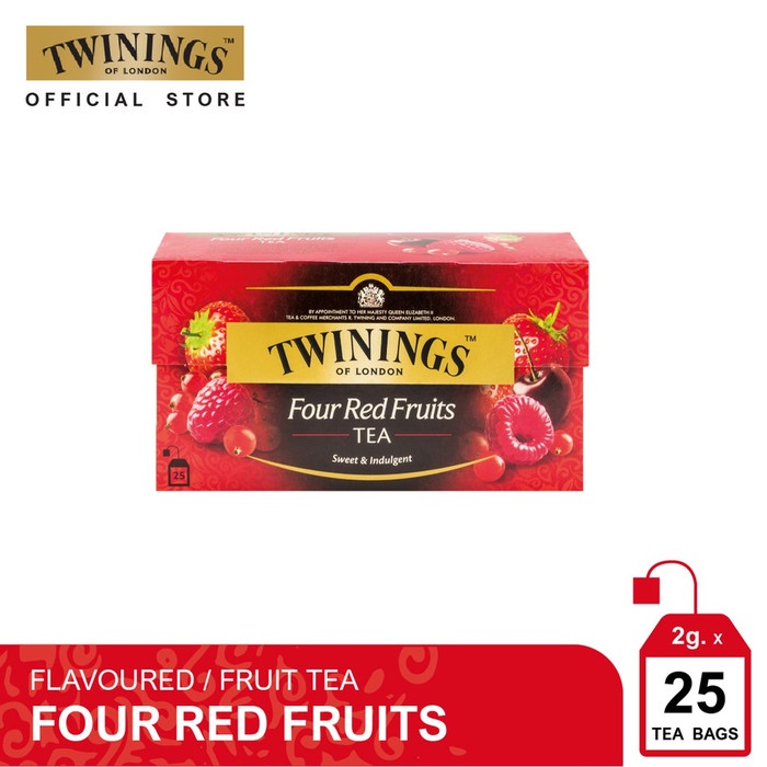 

B062 Twinings Teh Celup Four Red Fruits Flavoured Tea 25X2Gr g054S