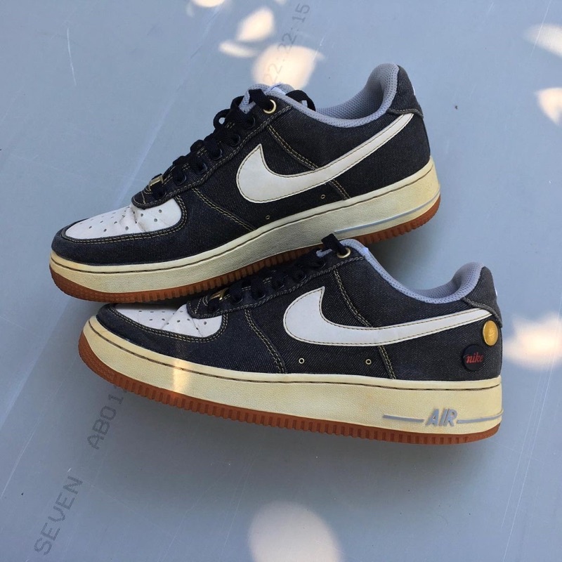 nike air force 1 denim black