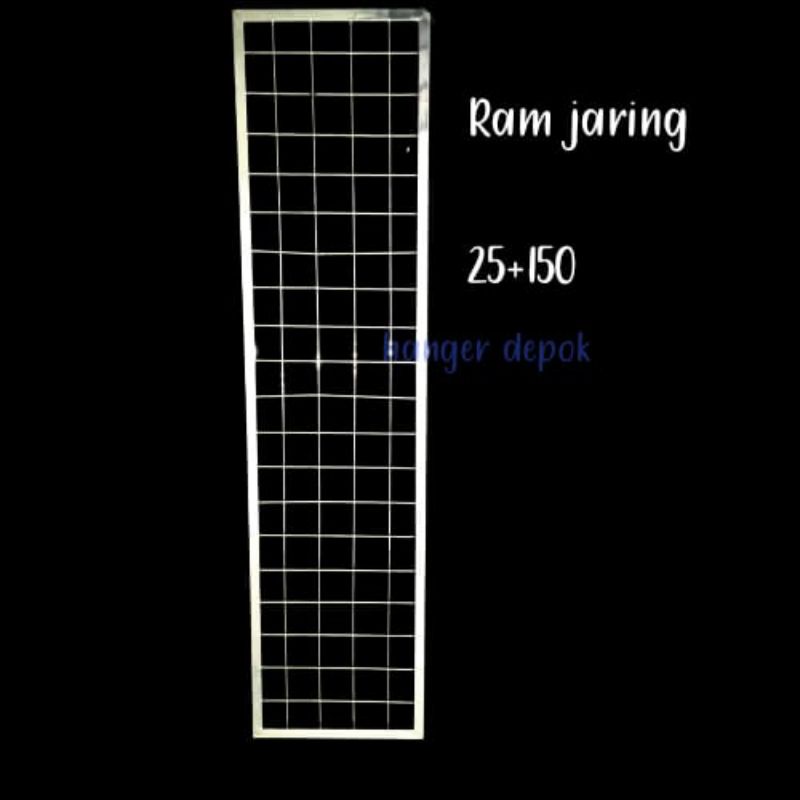 Rak ram jaring besi crome tebal jarak kotak 5cm 5cm panjang ram dan lebar ram 25cm x 150cm