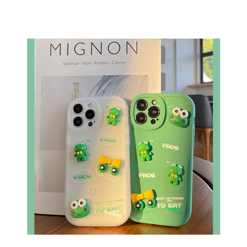 Soft Case Silikon Desain Boneka Katak Kecil Untuk IPhone 12 13 11 Pro Max X Xs Max Xr 7 8 Plus Bbtr