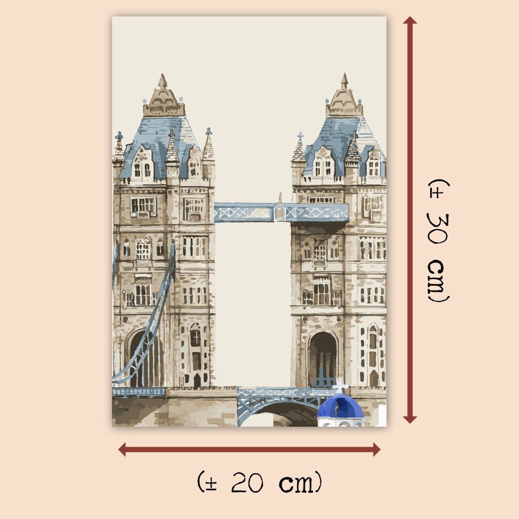 DEKORASI PAJANGAN DINDING WORL LANDMARK EIFFEL PISA LONDON 30x20 CM