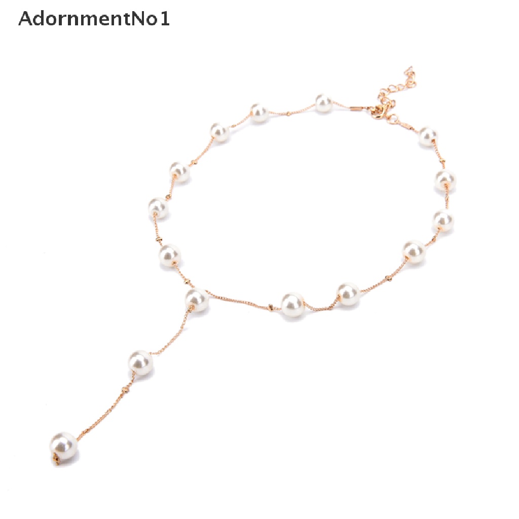 (AdornmentNo1) Set Kalung + Gelang + Anting Gantung Tusuk Lapis Emas Multilayer Aksen Mutiara Imitasi Untuk Wanita