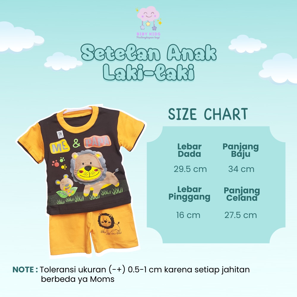 Setelan Bayi Laki Laki One Set Anak 1 Tahun Setelan Kaos Motif Animal Baju Stelan Cowok Murah Pakaian