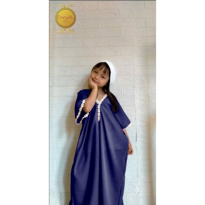 Kaftan Anak Renda Kekinian Warna Navy (Usia 0-9 Tahun)