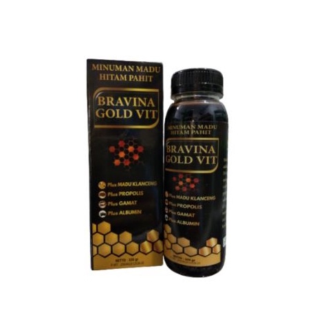 Madu Hitam Pahit Plus Ekstrak Kayu Bajakah Madu Bravina Gold Vit 320gr