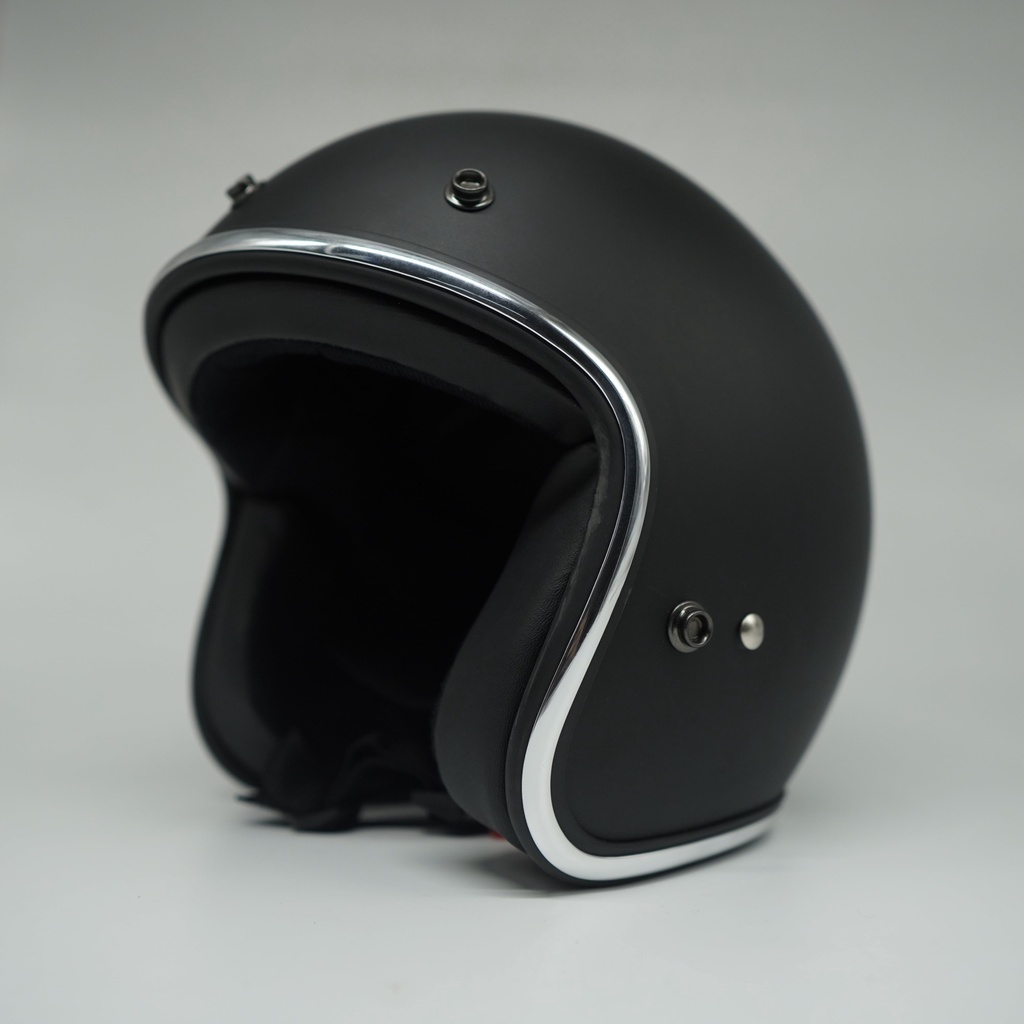 Helm Retro SADA Jitsu Matte Black  ( Helm Classic / Helm Klasik / Helm Vespa / Helm Bogo )