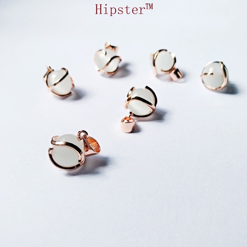 Korean Style Ins Style Vintage Natural White Gemstone Pendant Fashion Temperament Rose Gold Clavicle Chain