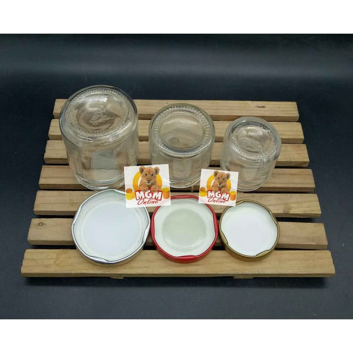 Toples Botol selai 100ML dengan Tutup Jam Jar Kaca KEDAP BB1067