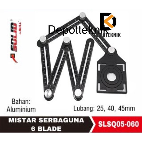 

Penggaris siku lipat ukur 6 sisi angleizer hole sudut angle lzer size 25 bahan aluminium - depoteknik