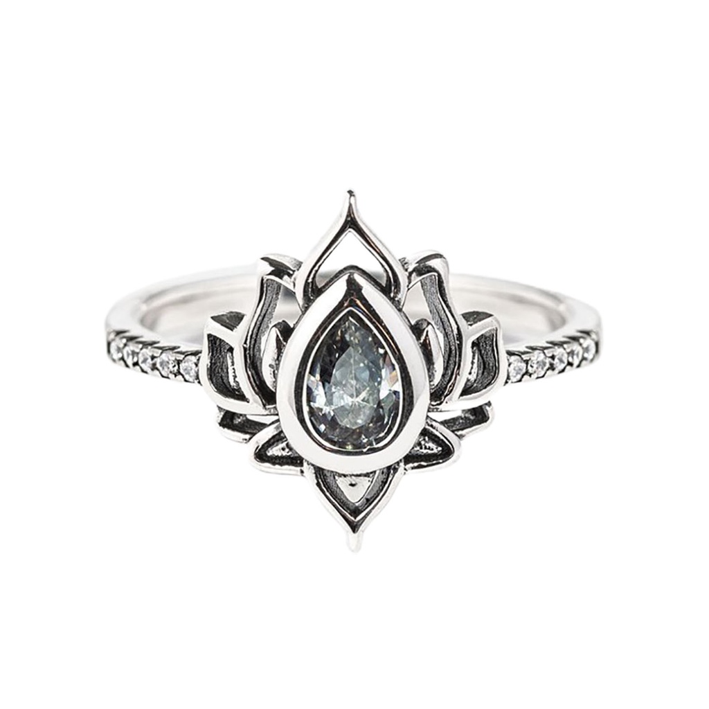 Hu Hu Hu Hu Hu Alat Bantu Pasang Kacamata♡ Cincin Knuckle Bentuk Water Drop Aksen Berlian Imitasi Gaya Vintage Untuk Wanita