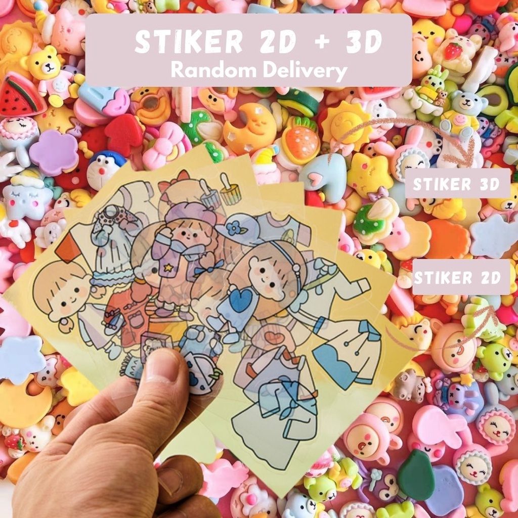 Sticker 2D 3D Stiker Aesthetic Buku Diary Botol Hp Laptop Motif Telado Karakter Kartun Lucu Gemesh