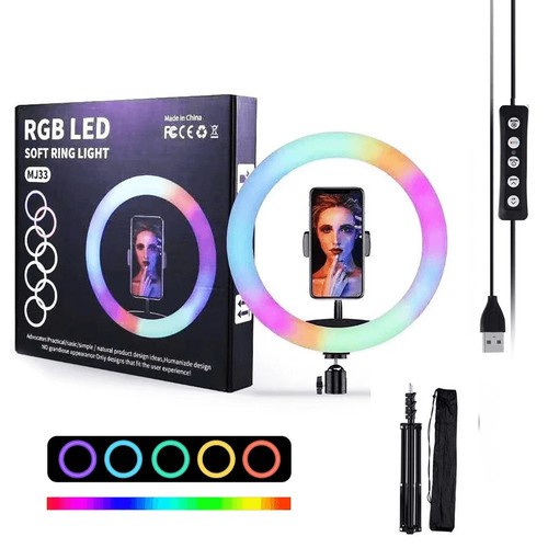 Selfie Ring Light 26cm Lampu Selfie Ring Light Studio RGB 10&quot;