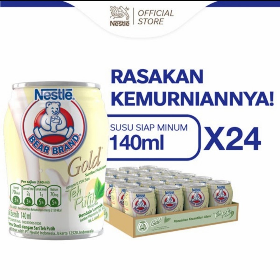 

BEAR BRAND GOLD White Tea 140 ml - 24 Kaleng