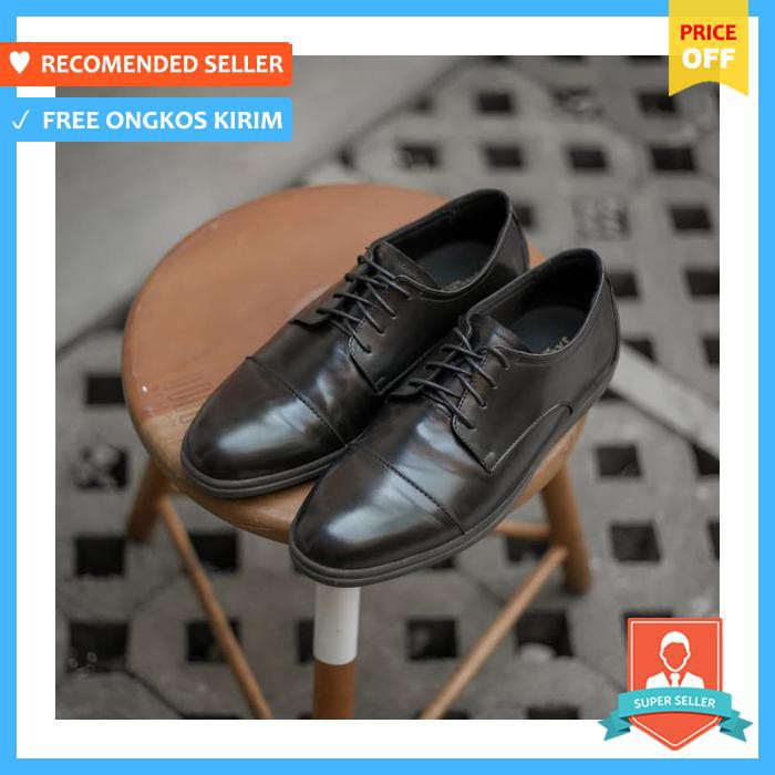 Pantofel Pria - Sepatu Pria / Sepatu Pantofel / Sepatu Kulit Jackwell Derby Black