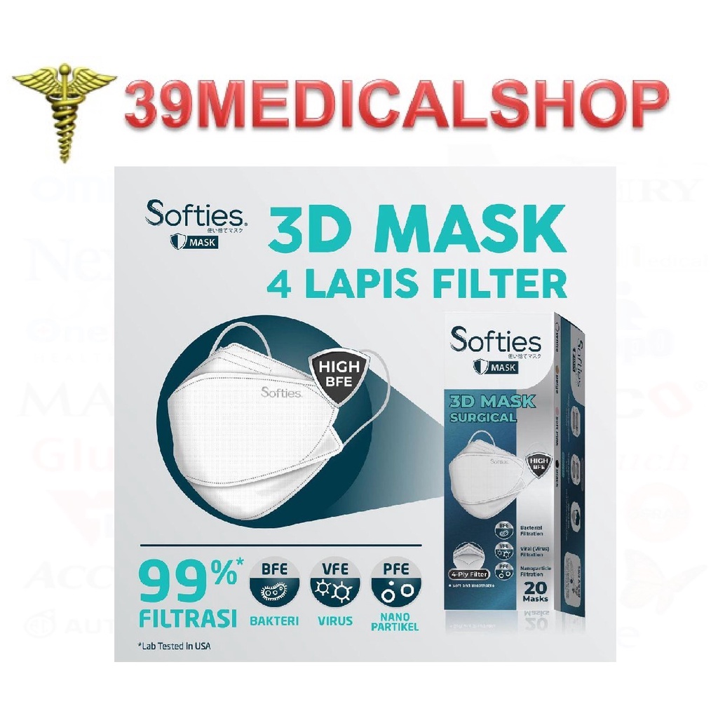 MASKER SOFTIES SURGICAL 3D 4PLY KF94 BOX ISI 20PCS