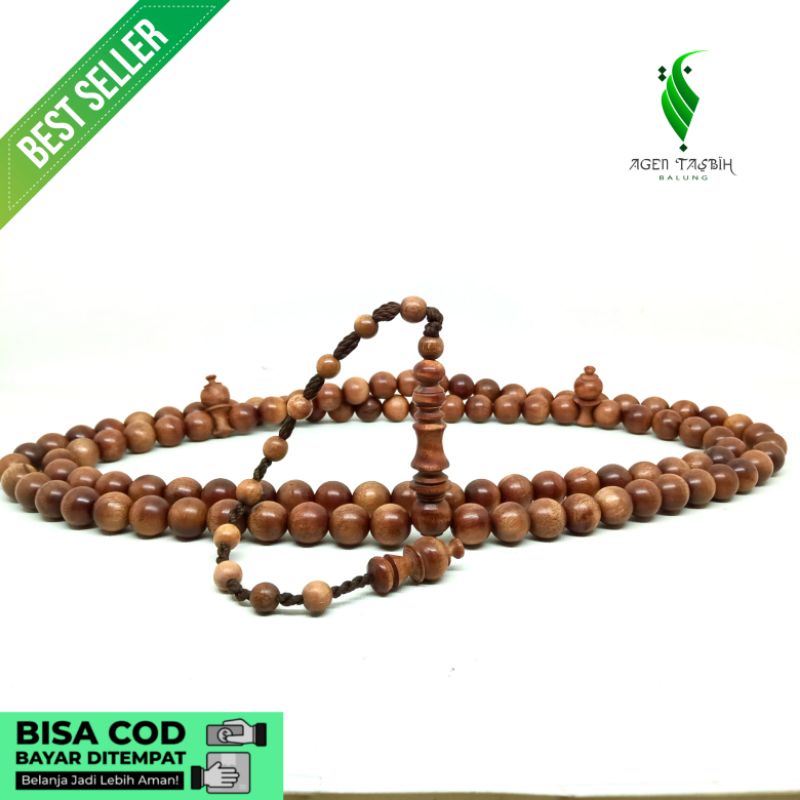 Tasbih Kayu Setigi Laut ORIGINAL 99 Butir, Tasbih Muslim, Tabih Kayu Langka Nusantara