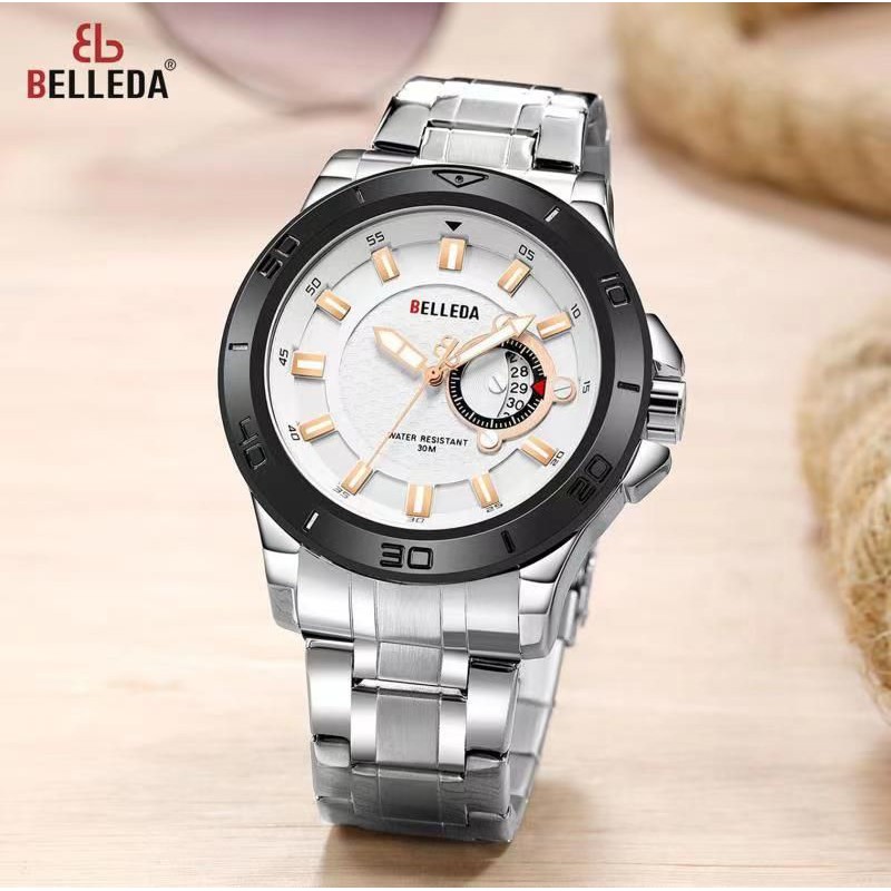 Jam Tangan Pria Belleda Original 9222 Tanggal Aktif