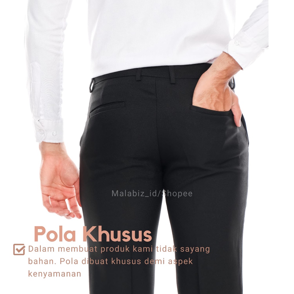 Bastille Celana Formal Hitam Melar Anti Kusut || Bastille Celana Formal Hitam Melar Tidak Kusut