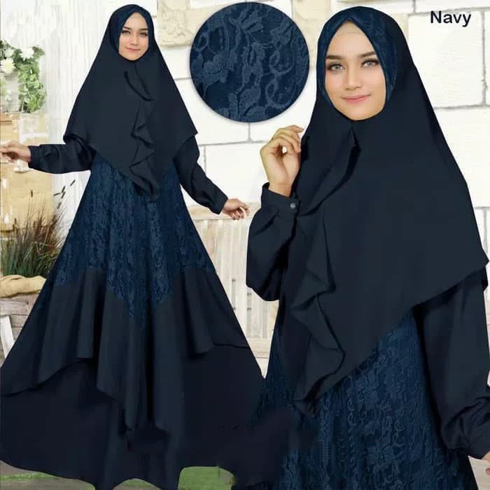 gamis pesta mewah lemina syari baju muslim umroh lebaran bagus murah
