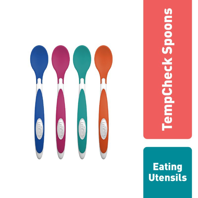 Dr. Brown's TempCheck Spoons 4-Pack -TF024 / Sendok Makan Bayi