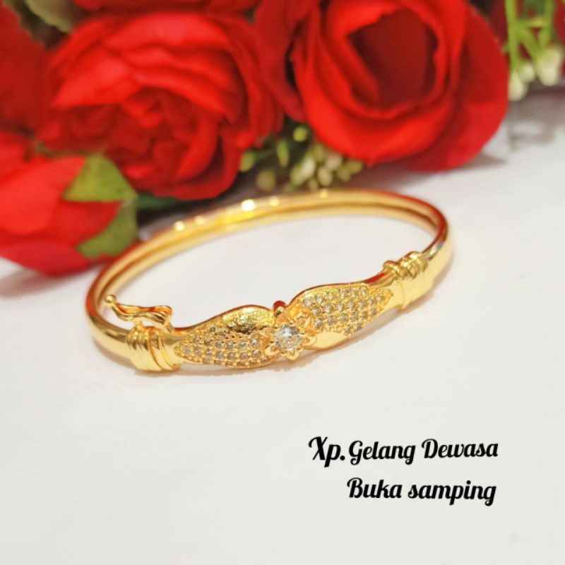 Gelang Bangkok Dewasa Permata Zircon Gold berbagai macam model perhiasan wanita(COD)