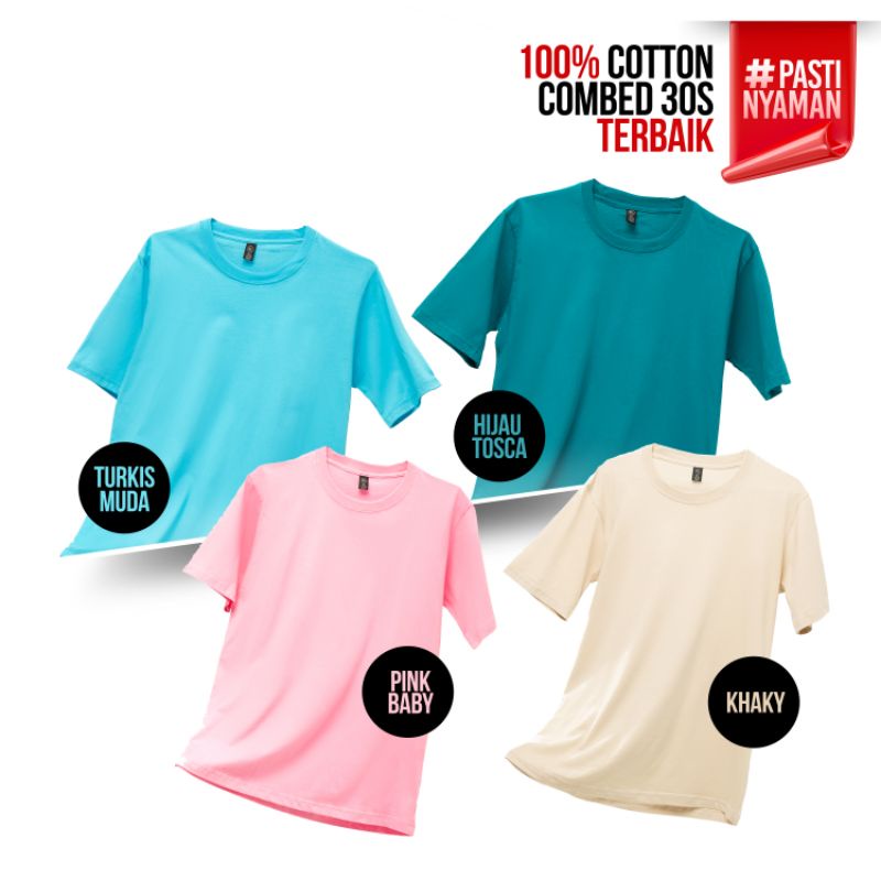 ( 3 Kaos ) Paket BUNDLING KAOS POLOS 100% PREMOUM COTTON COMBED 30s