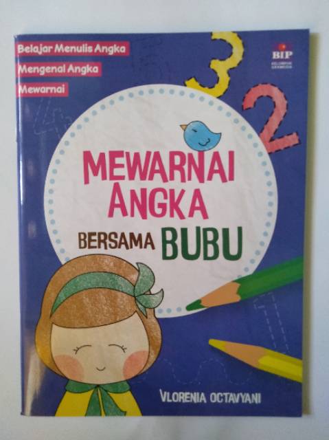 Buku Mewarna Anak TK PAUD - Mewarnai Angka Huruf Bentuk Bersama Bubu