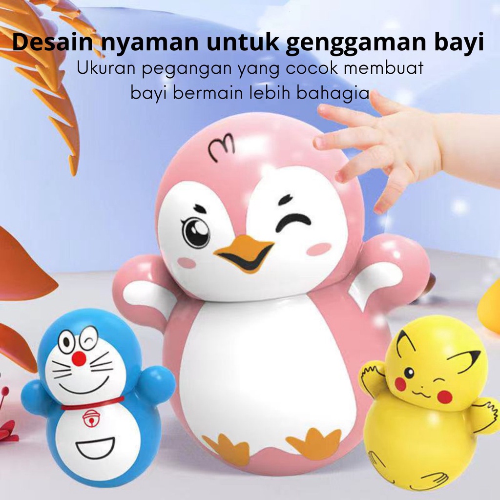 Tokomuda Mainan Tumbler Kartun Squid Game Tumbler Doraemon Pikachu Pereda Stres Untuk Anak Mainan Lucu LLS05