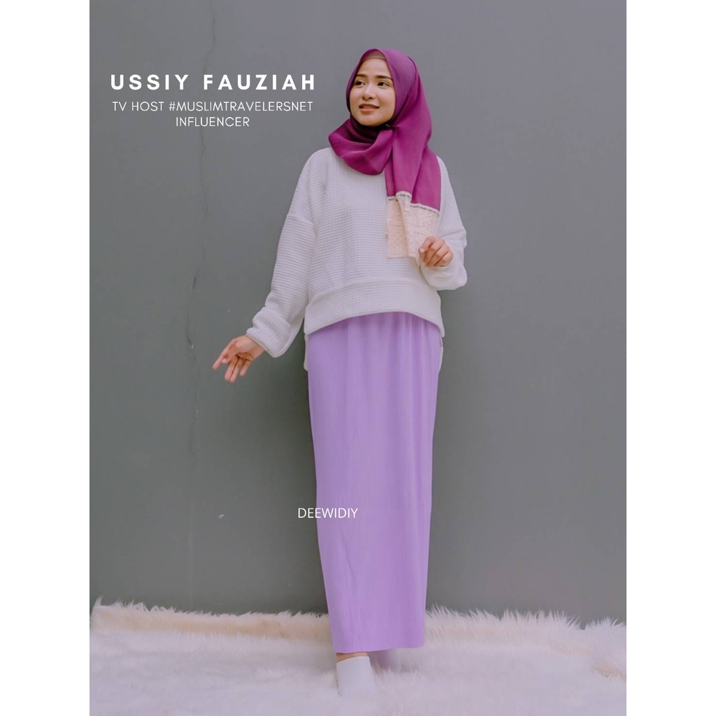 TERLARIS ROK SPAN PLISKET LIDI PREMIUM / ROK KERJA WANITA / BISA UNTUK FORMAL CASUAL (MUAT SAMPAI JUMBO) - PENCIL SKIRT DEEWIDIY