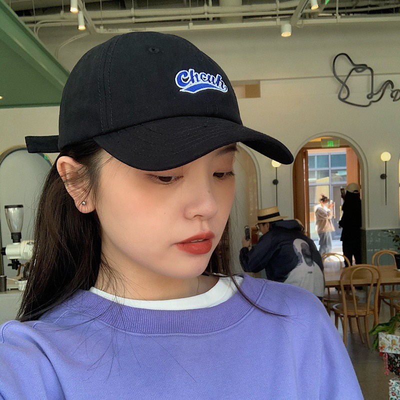 Topi Baseball Motif Bordir Tulisan Gaya Korea Retro