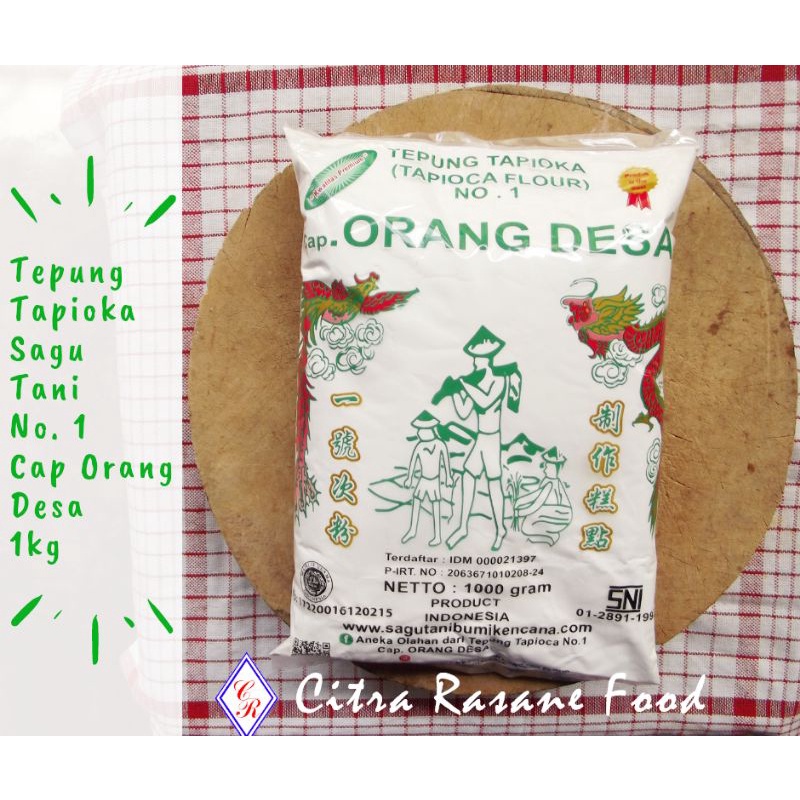 

Tepung Tapioka Sagu Tani No. 1 Cap Orang Desa / Tapioca Flour 1kg