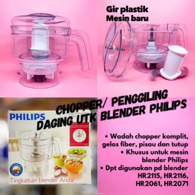 Chopper Philips / meat chopper HR2939 ORIGINAL untuk giling daging dan bumbu lainnya 2939