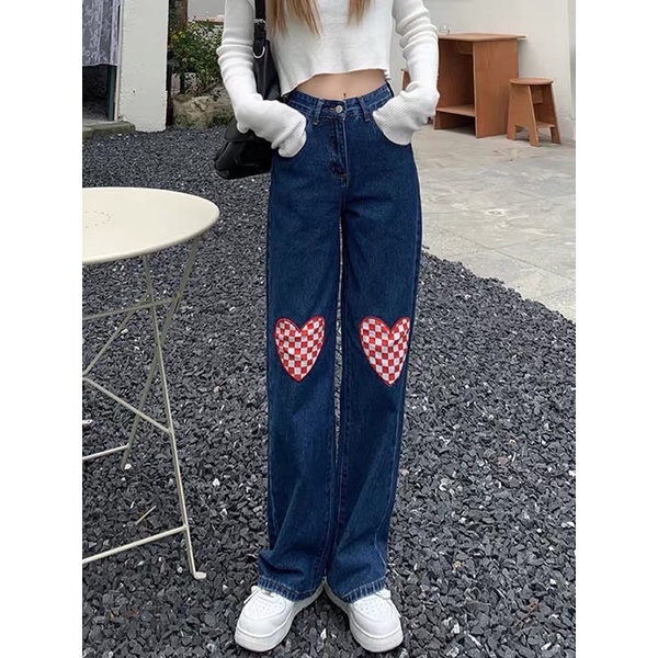 JEANS IMPORT CULLOTE WANITA KULOT DENIM LOVE HIGHWAIST CHECKER HW CELANA MX883