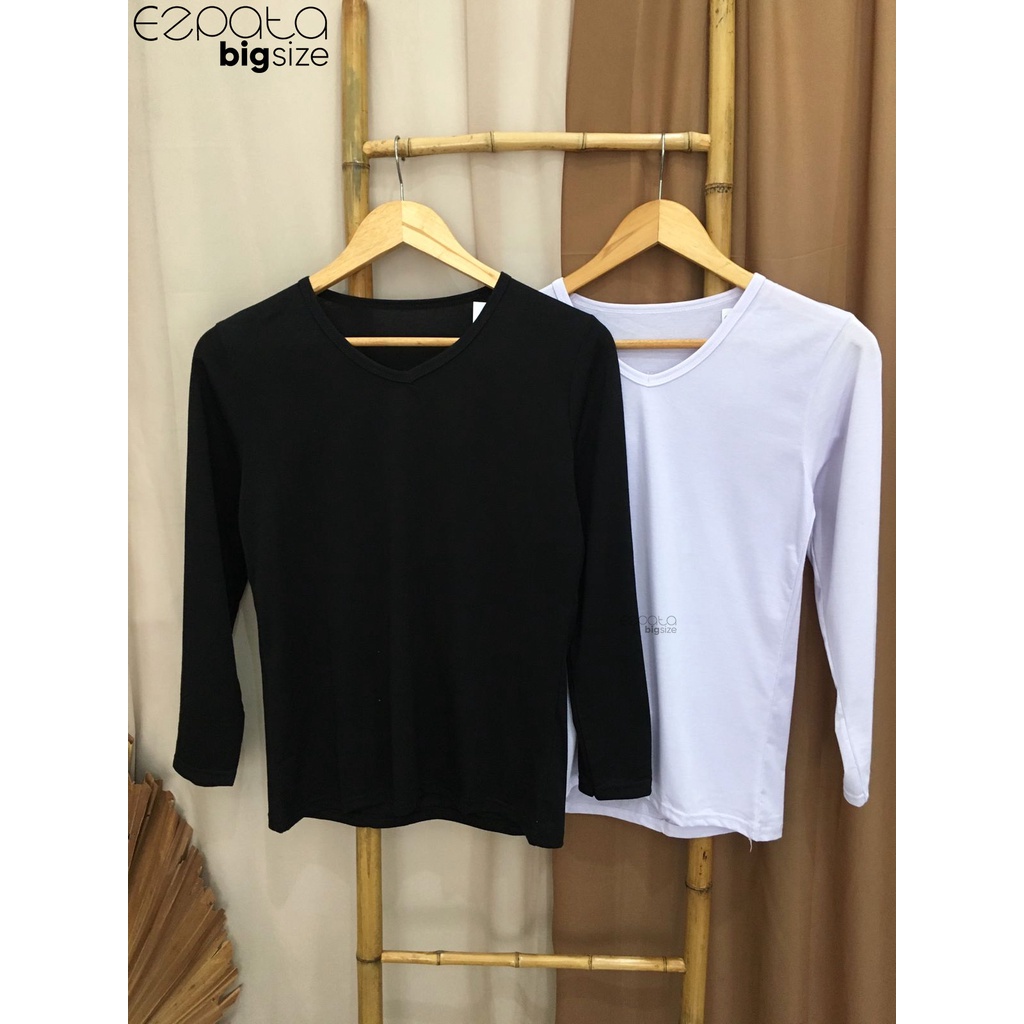 Ezpata Atasan Wanita Muslimah Baju Kaos Polos Daleman Manset Lengan Panjang Bahan Spandex Adem dan Melar