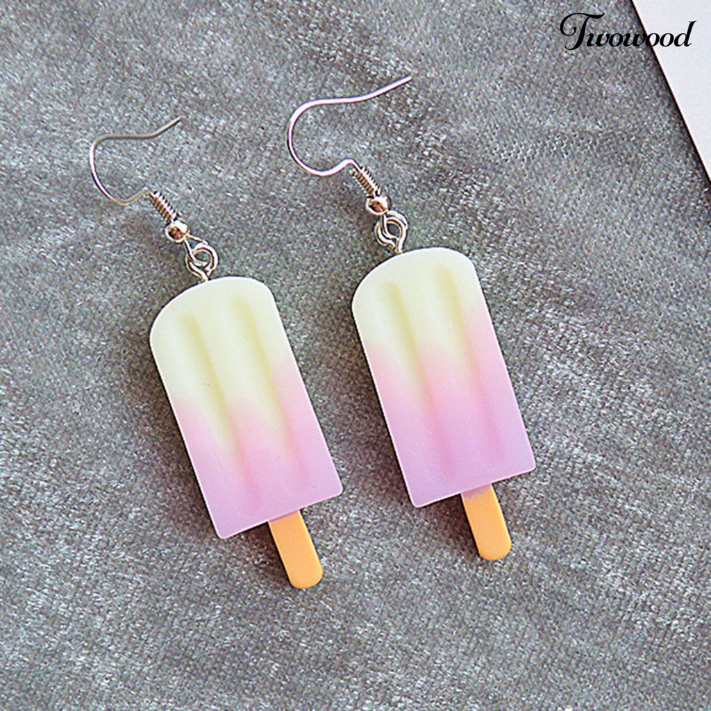 Anting Juntai Bentuk Es Krim Bahan Stainless Steel Untuk Hadiah Anak Perempuan